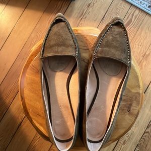 Brown suede flats - size 9